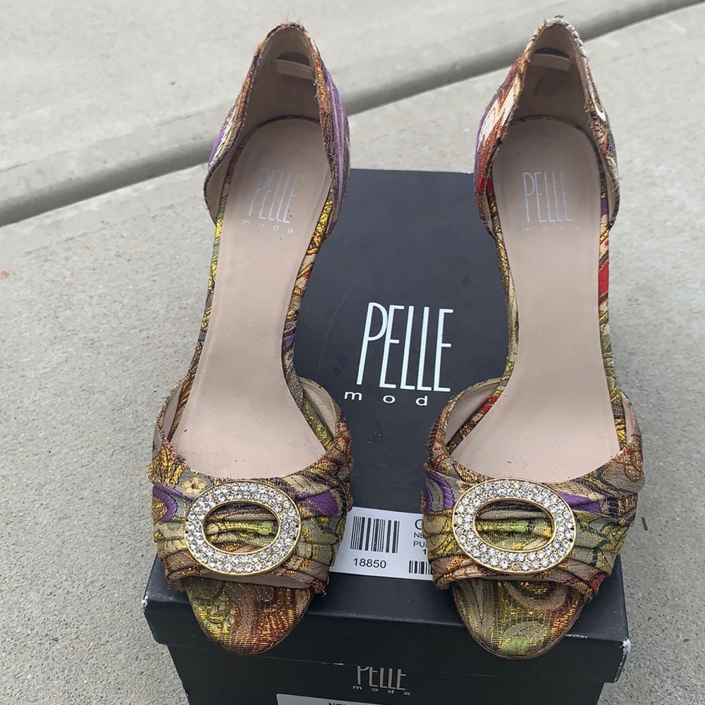 Pelle Moda Nemo Chameleon brocade heels - 7.5